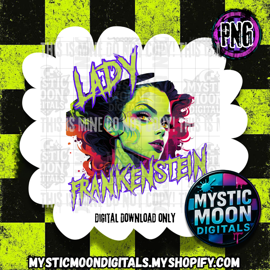 Lady Frankenstein PNG | Digital File | Digital Download Only