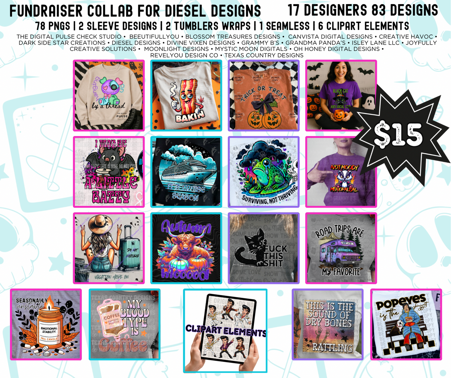 Fundraiser Collab For Diesel Designs | PNG | Collabs | Digital Files Only | Digital Download Only (Copy)