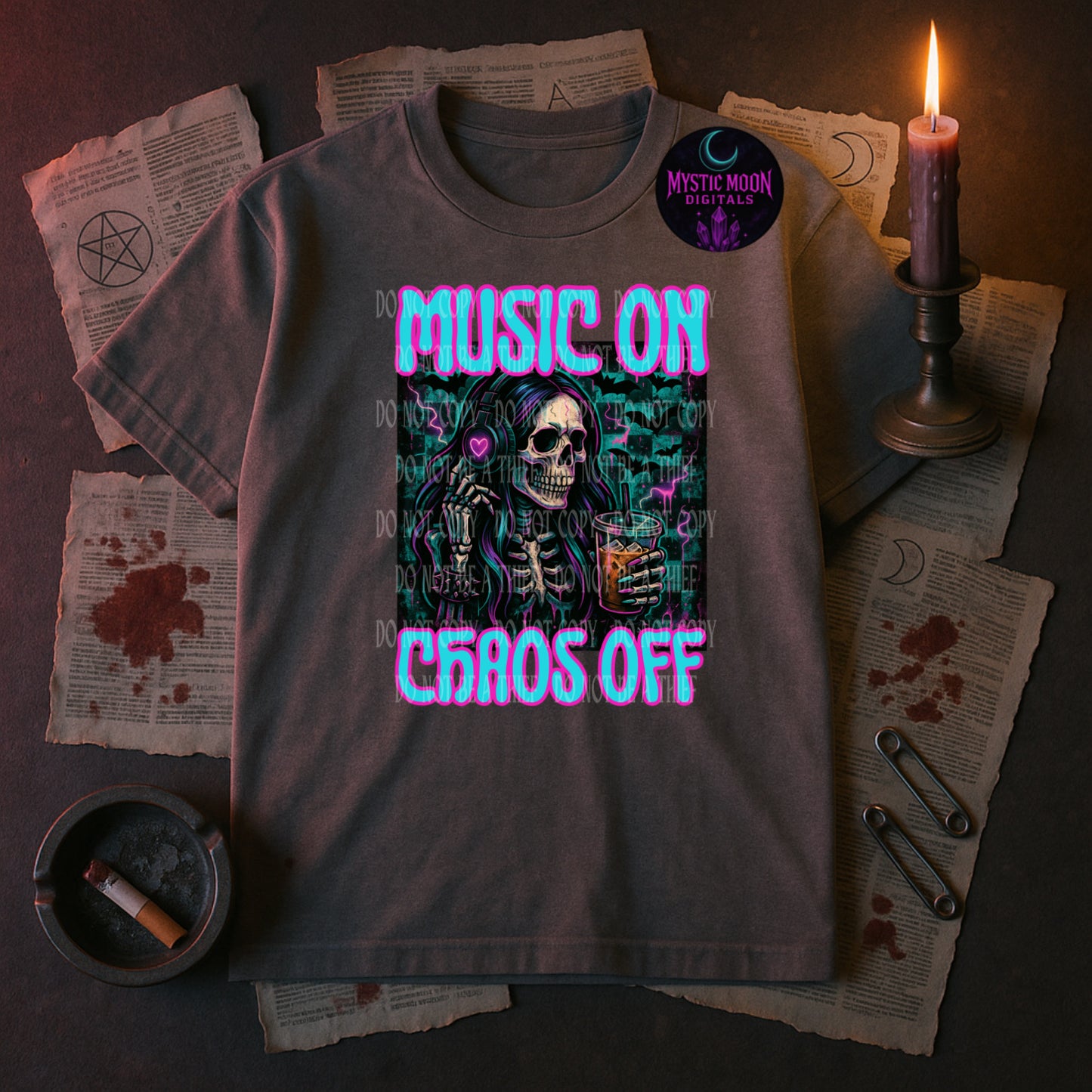 Music On Chaos Off PNG | Digital File | Digital Download Only