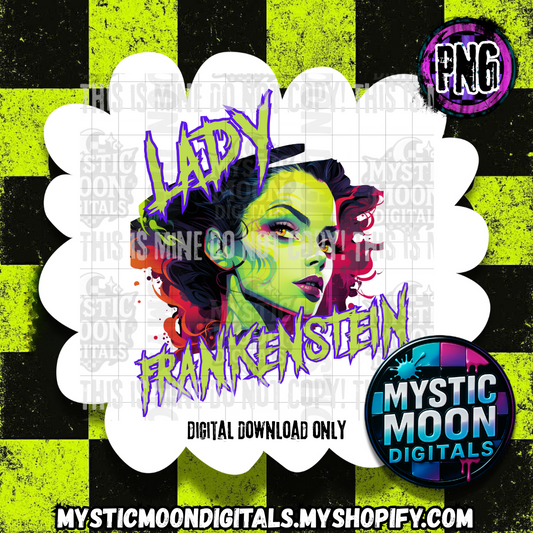 Lady Frankenstein PNG | Digital File | Digital Download Only
