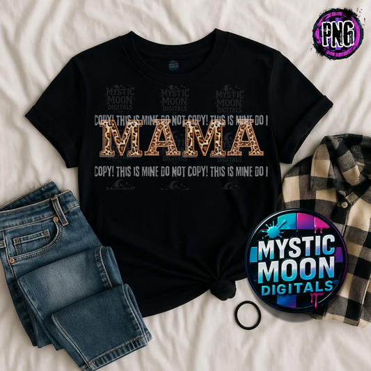 Mama Leopard Embroidery PNG | Digital File | Digital Download Only