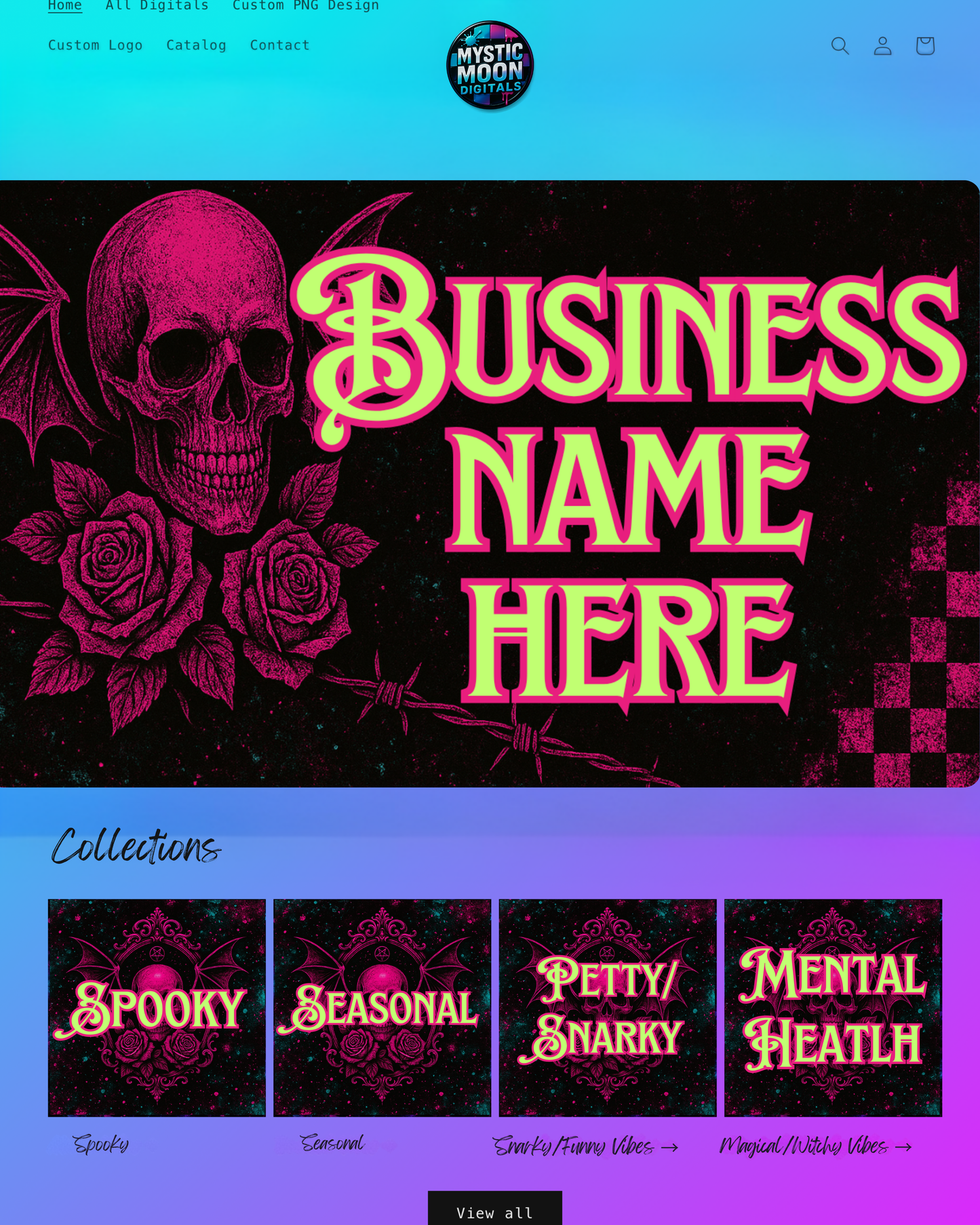 Gothic Pink Website Templates | Digital Download