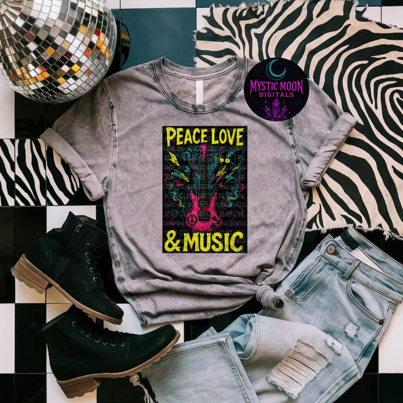 Peace Love Music PNG | Digital File | Digital Download Only