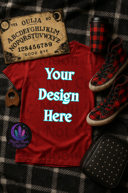 Ouija Red T-Shirt Mock Up | T-Shirt  | Digital Download Only