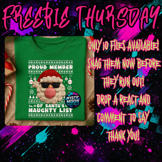 Santa's Naughty List PNG | Digital File | Digital Download Only