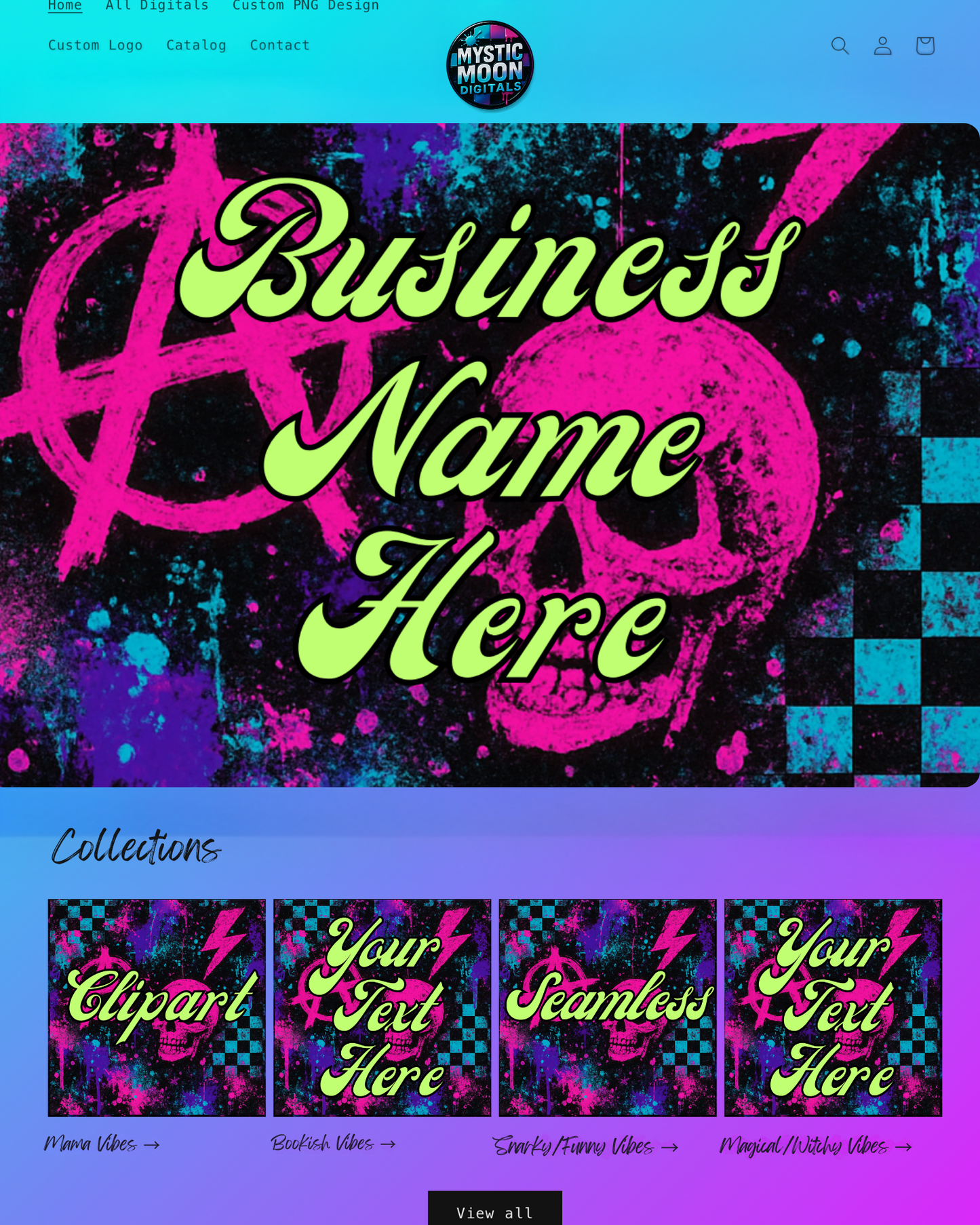 Grunge punk Website Template|Editable Canva Template|Digital Product