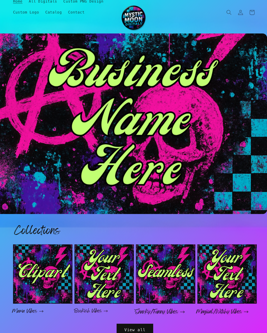 Grunge punk Website Template|Editable Canva Template|Digital Product